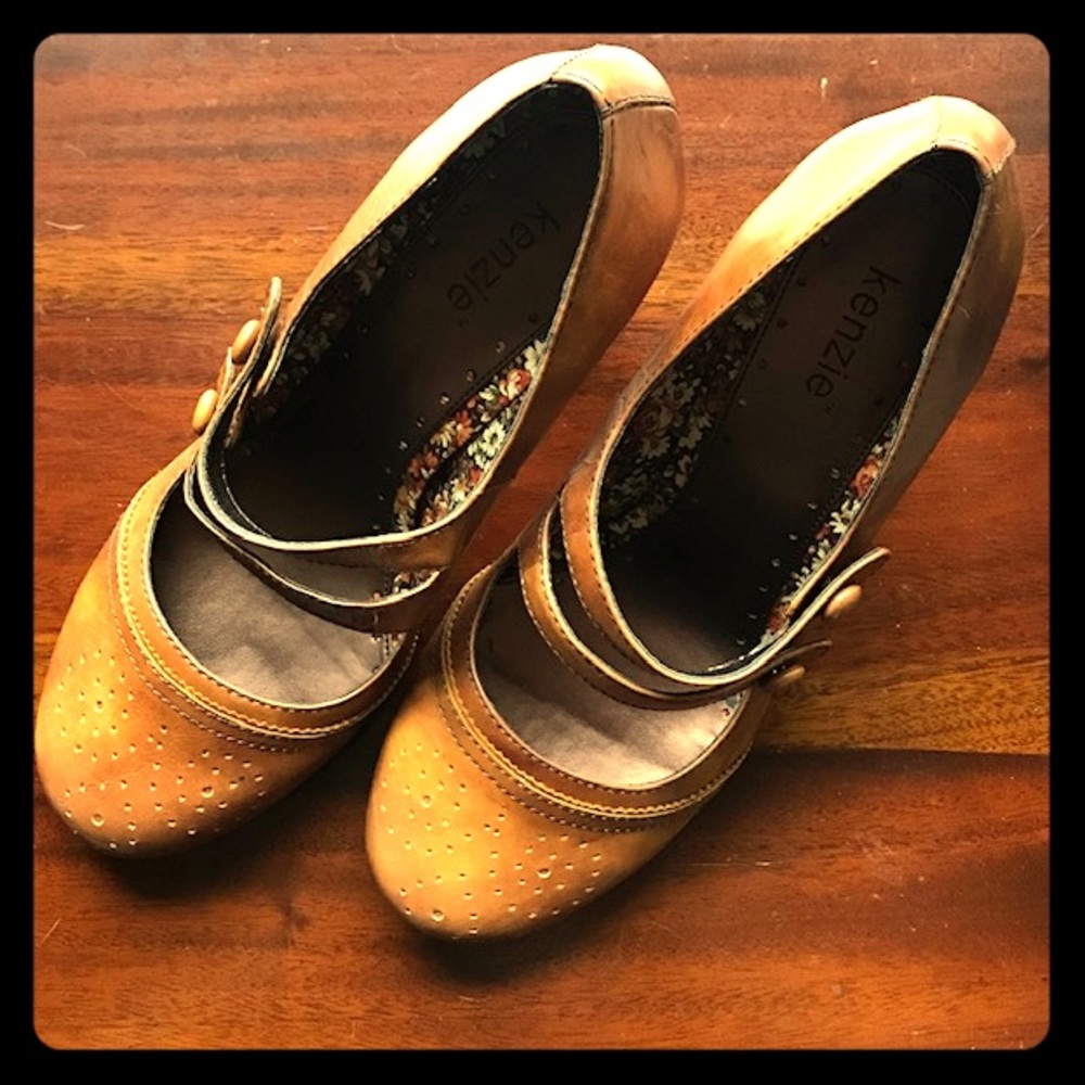 Brown Leather Oxford Heels